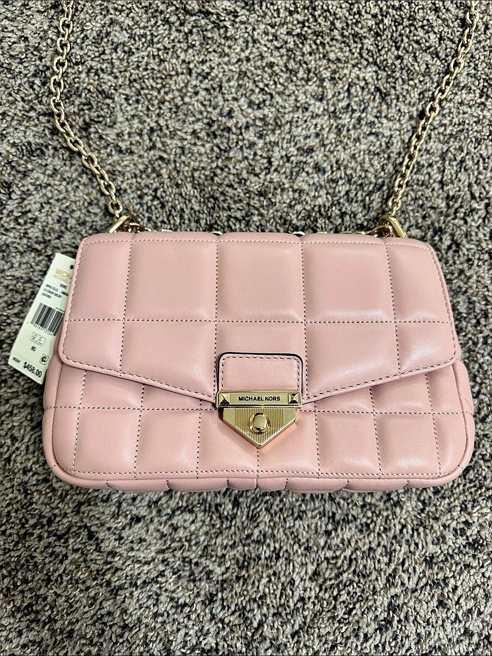 Michael Kors Jet Set Charm Quilted Shoulder Bag in Pink
